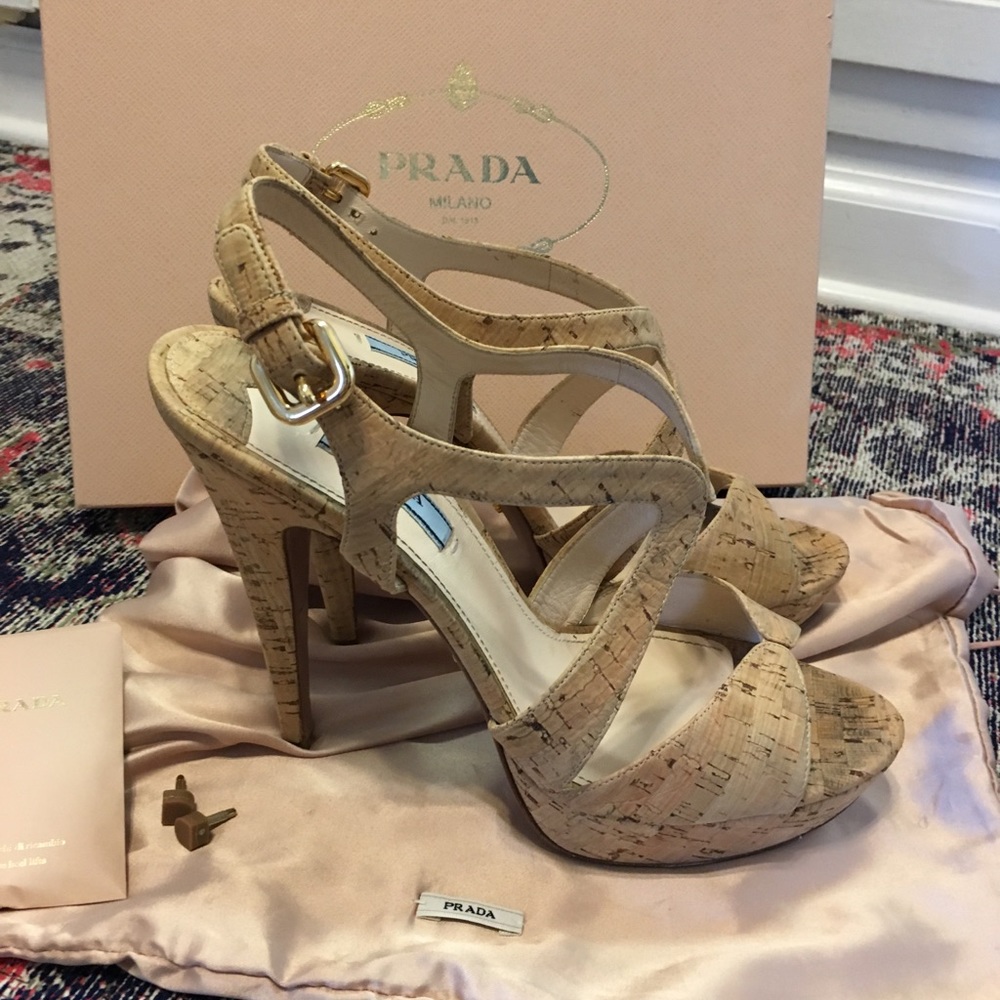 Prada cork platform sandals - size 40